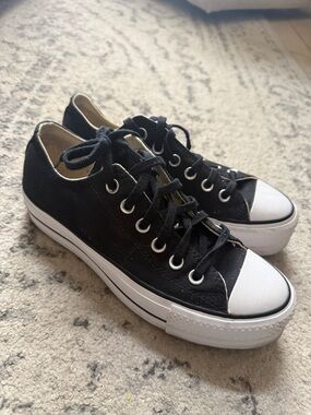 Converse Black Canvas Low-Top Sneakers with Cream Interior